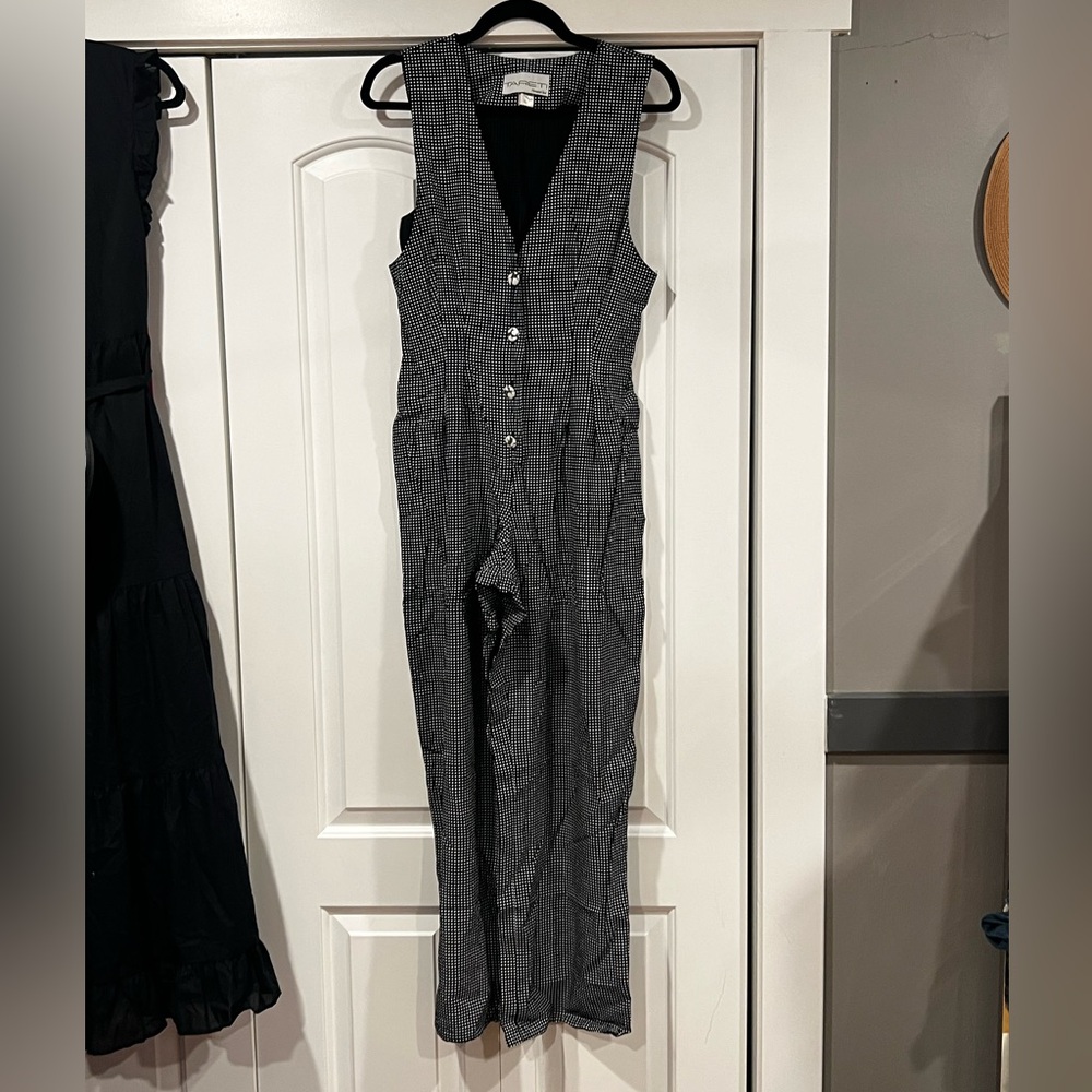 Vintage Elegant Black and White‎ checked  Jumpsuit size 6